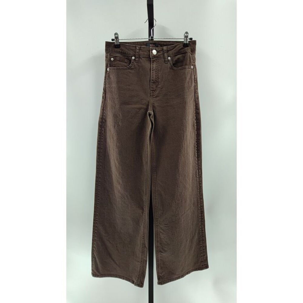 Quince Women Bella Stretch Wide Leg Jeans Coffee Bean Brown 28